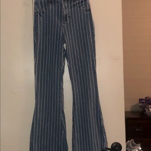 Cello striped flared jeans